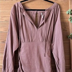 Free People Long Sleeve Dress in Mauve